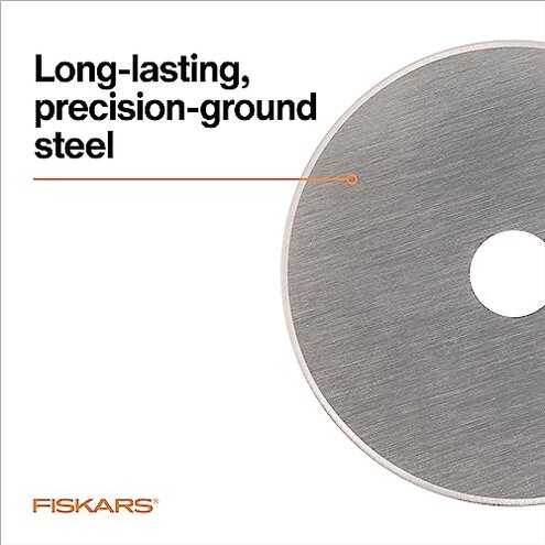 Fiskars 45mm Rotary Blades (5 Pack) - Rotary Cutter Blade Replacement - Crafts, Sewing, and Quilting Projects - Grey
