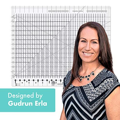 Creative Grids Stripology XL Slotted Quilting Ruler - CGRGE1XL &ndash; Made in USA, 17-3/4in x 22in, Non-Slip Grip Extra Large Acrylic Fabric Strip Cutting, Sewing, Crafting, Patchwork Ruler & Template