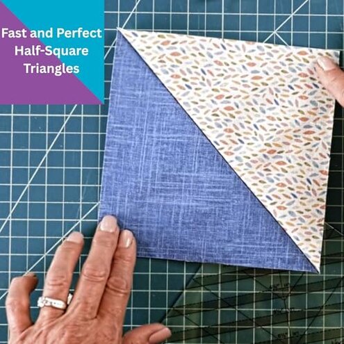 New Leaf Stitches Slotted Trimmer - Acrylic Template Ruler for Accurate Cutting and Trimming - Designed for Half-Square Triangles, Strip Piecing, Block Construction - Ideal Stencil & Tool for Quilters