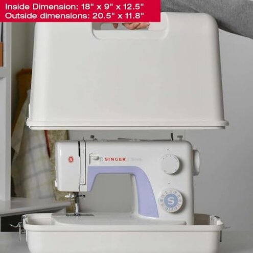 SINGER Universal Hard Carrying Case for Sewing Machine, Compatible with Most Standard Free-Arm Portable Sewing Machines, Non-Slip Inner Tray, Durable, Convenience & Sturdy protection for Easy Storage