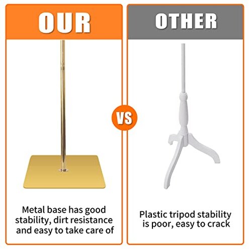 SHAREWIN Female Mannequin Torso Women Dress Forms for Sewing Manicanequin Body High Stability Gold Metal Stand for Clothing Dress Jewelry Display Adjustable Height 50&rdquo;-70&rdquo; Thin Body