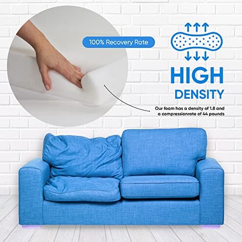 AK TRADING CO. Upholstery Foam Cushion (Seat Replacement, Upholstery Sheet, Foam Padding), High Density (2x24x72),White