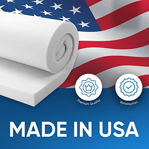 AK TRADING CO. Upholstery Foam Cushion (Seat Replacement, Upholstery Sheet, Foam Padding), High Density (2x24x72),White