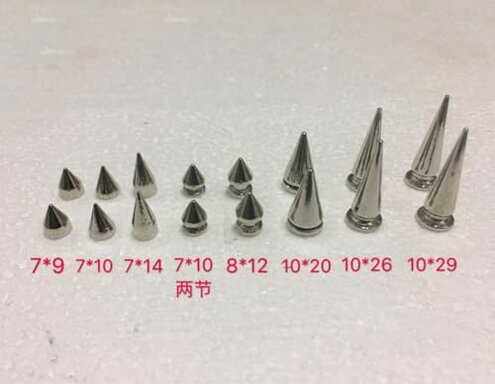 Silver Rivet Punk Zinc Alloy Pointed Nail 7 * 10mm DIY Luggage and Clothing Accessories 200pcs(8 * 12)