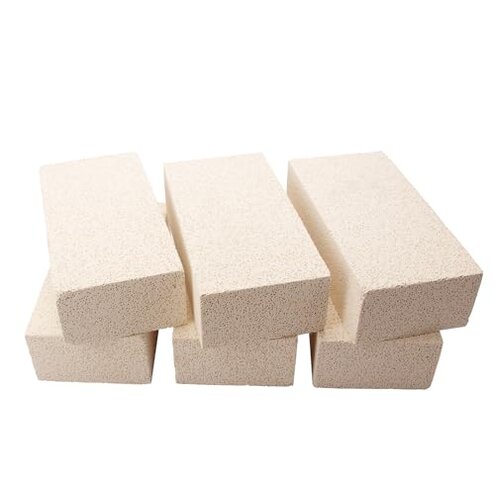 6 Pieces Insulating Fire Brick for Ovens, Kilns, Blacksmith, Fireplaces, Forges 9" x 4.5" x 2.5" 2300F Rated Insulating Fire Bricks