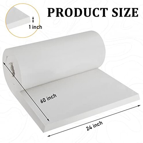 Amylove 2 Pcs Ceramic Fiber Insulation Blanket 60 x 24 x 1 Inch High Density Heat 2600f High Temperature Insulation for Stoves, Kilns, Forges, Fire Bricks, Boilers, Pizza Ovens