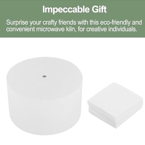 Large Microwave Kiln for Glass Fusing Clay Pottery with 10 Sheets Kiln Papers Glass Fusing DIY Crafts Supplies Jewelry Making Fuse Works Beginners