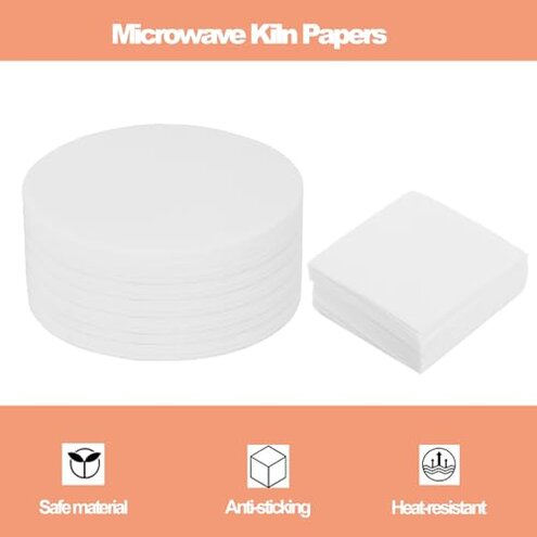 Professional Large Microwave Kiln for Glass Fusing with 50 Sheets Kiln Papers Glass Fusing DIY Crafts Supplies Jewelry Making