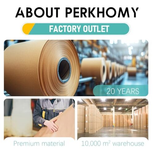 PerkHomy 36" x 2,400" (200') Brown Kraft Paper Roll for Craft Bulletin Board Paper Art Table Covering Crafting Gift Wrapping Bouquet Packing Parcel 70GSM 50LB (Brown, 36" x 200')