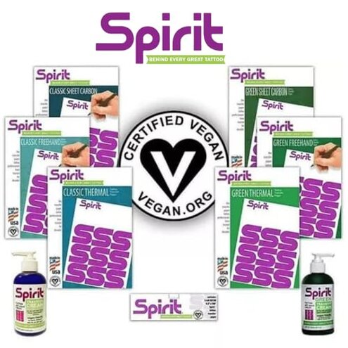 Spirit® Classic Thermal Tattoo Transfer Paper 8.5" X 11" - 100 Sheets, Tattooing Stencil Paper, Proudly made in the USA