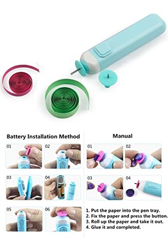 YURROAD Paper Quilling Kit 3mm/5mm/10mm 1740pcs Quilling Paper Strips Quilling Tool Set with Storage Box with Quilling Electric Slotted Pen Needle Curler Crimper Comb Board Template Border Buddy Tower