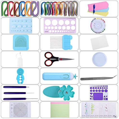 MDLUU Paper Quilling Kit with 1860 Strips and Quilling Tools and Storage Box, Paper Quilling Craft Great for DIY Learning Class, Home Decoration, Birthday Gift