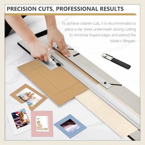 Fancat 32in Mat Cutter for Framing, Board Mounted Cutter with Bevel Cutting Head, Mat Knife & Parallel Mat Guide, Ideal for DIY & Home Use