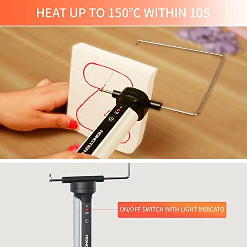 RONGTER 4 in 1 Hot Wire Electric Foam Cutter kit, Styrofoam Cutting Tool 15W/ 6V, Heated Foam Carving Knife Kit. (Bagged White)
