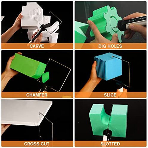 RONGTER 4 in 1 Hot Wire Electric Foam Cutter kit, Styrofoam Cutting Tool 15W/ 6V, Heated Foam Carving Knife Kit. (Bagged White)