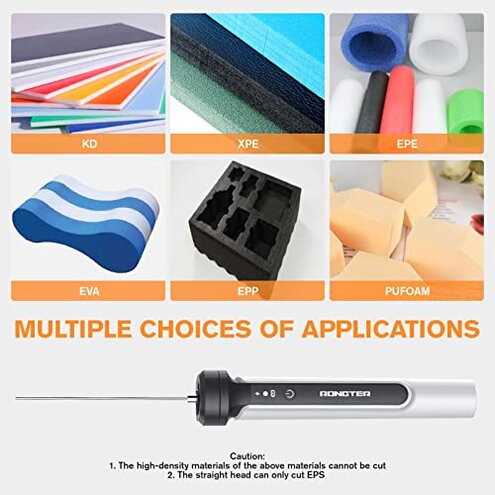 RONGTER 4 in 1 Hot Wire Electric Foam Cutter kit, Styrofoam Cutting Tool 15W/ 6V, Heated Foam Carving Knife Kit. (Bagged White)