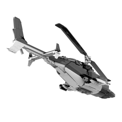 XMBRICDIYY Air-Wolf Helicopter Building Blocks Set, MOC Helicopter Construction Kits, Creative Present and Home Decoration for Teens Adults, Paper Manual, MOC-149250, 1039PCS+