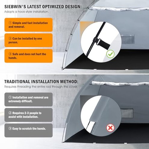 Portable Paint Booth Tent, Siebwin Extra Large 10x6x6.5ft Spray Paint Tent with Built-in Floor & Mesh Screen & Windproof Hooks for Furniture DIY Hobby Tool Spray Paint Shelter, Gray