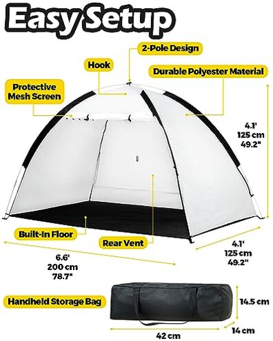 Portable Spray Paint Booth Tent: PLANTIONAL Spray Shelter with Waterproof Floor, Mesh Screen & Rear Vent, Hobby Paint Shield Tool Painting Station, Paint Tent for Spray Painting Furniture DIY, 7x4x4ft