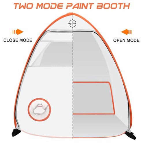 Gyfent Spray Paint Tent for Spray Painting, Portable Paint Booth Small Spray Shelter with Turntable Spray Booth Painting Station Spray Paint Tent Pop-up for Small DIY Projects Furniture