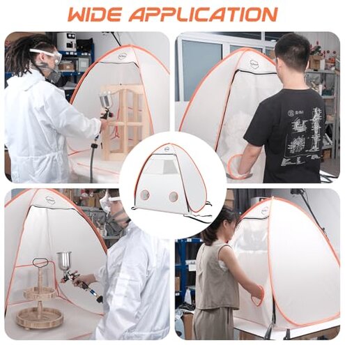 Gyfent Spray Paint Tent for Spray Painting, Portable Paint Booth Small Spray Shelter with Turntable Spray Booth Painting Station Spray Paint Tent Pop-up for Small DIY Projects Furniture