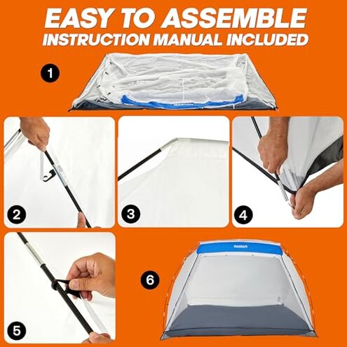Portable Paint Tent, Large Paint Booth with Built-in Floor, Mesh Screen, Windproof Hooks, and Storage Bag &ndash; Ideal for DIY Painting Projects