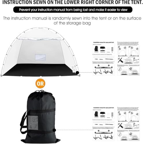 Portable Paint Booth Tent, Siebwin Extra Large 10(L) x6(W) x6.5(H) ft Spray Paint Tent with Built-in Floor & Mesh Screen & Windproof Hooks for Furniture DIY Hobby Tool Spray Paint Shelter