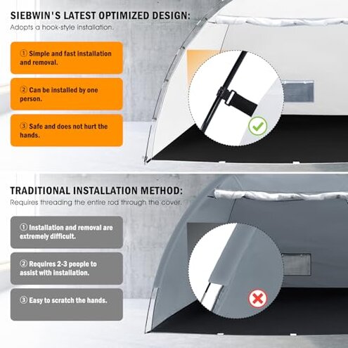 Portable Paint Booth Tent, Siebwin Extra Large 10(L) x6(W) x6.5(H) ft Spray Paint Tent with Built-in Floor & Mesh Screen & Windproof Hooks for Furniture DIY Hobby Tool Spray Paint Shelter