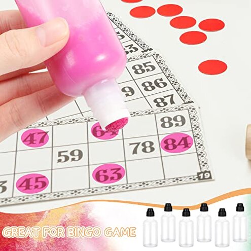 MAQUITA 24 Pieces Empty 2 Ounce Paint Daubers bottles Marker Bottle Handy Sponge Tip Paint Dabbers Bottles Refillable Squeeze Bingo Daubers for Graffiti Art Wooden Boards Cloth Crafts