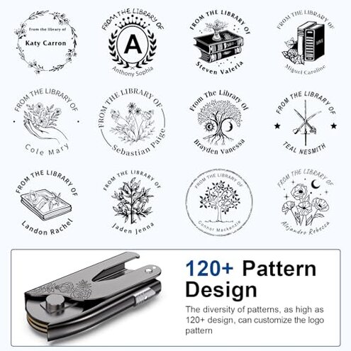 Book Embosser Personalized Custom Embosser Stamp Your Own Text or Logo Design for Books Business Cards Paper Documents Notebooks etc.