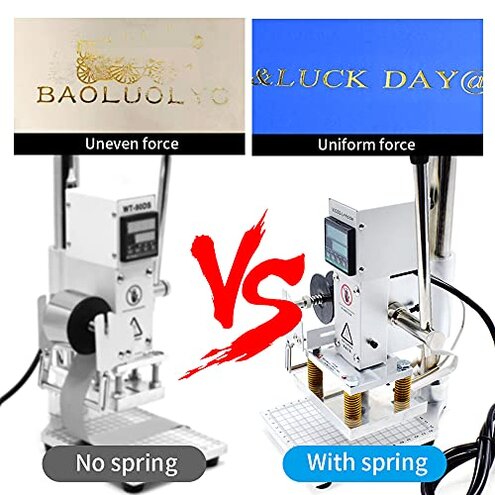 Upgraded Hot Foil Stamping Machine 10x13cm Leather Bronzing Pressure Mark Machine 110V with Full Scale on The Base Plate for PVC Leather PU Paper Logo Embossing