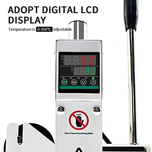 Upgraded Hot Foil Stamping Machine 10x13cm Leather Bronzing Pressure Mark Machine 110V with Full Scale on The Base Plate for PVC Leather PU Paper Logo Embossing