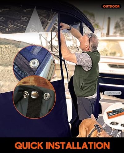 Heavy Duty Snap Fastener Tool, Snap Setter Tool with 100 Sets 4 Color Boat Cover Snaps, Snap Repair Kit, Repairing Boat Covers, Canvas, Fabric, Tarps