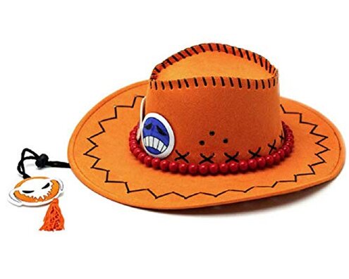 GK-O D Ace Cowboy Hat Costume Hats White Weard Pirates Regiment Ace Cosplay Fashion