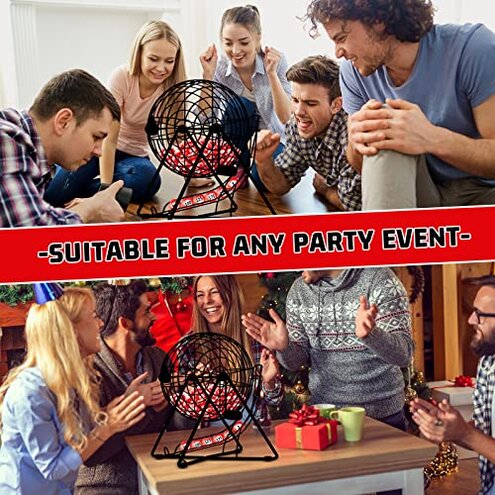 Liliful 200-Piece Raffle Bingo Ball Set - Numbered 1-200 with Easy Read Window, Mini Plastic Balls for Game Night, and Large Group Activities, Red