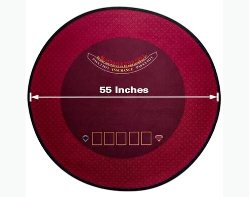 BALIKEN 55'' x 55'' Texas Hold'em and Blackjack Table Felt, Portable Foldable Texas Hold'em and Blackjack Layout ,Poker Games Mat
