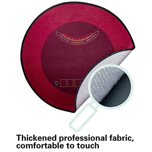 BALIKEN 55'' x 55'' Texas Hold'em and Blackjack Table Felt, Portable Foldable Texas Hold'em and Blackjack Layout ,Poker Games Mat