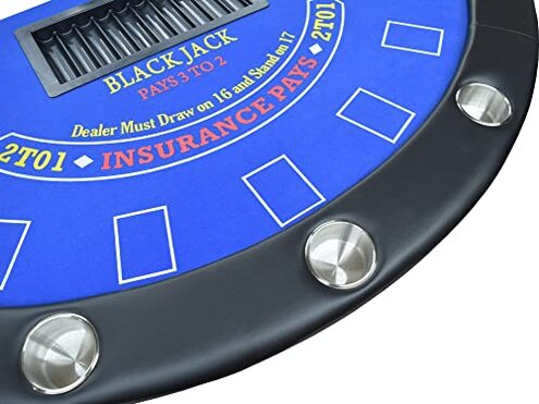 71'' Blackjack Table with Folding Legs (Blue Felt)