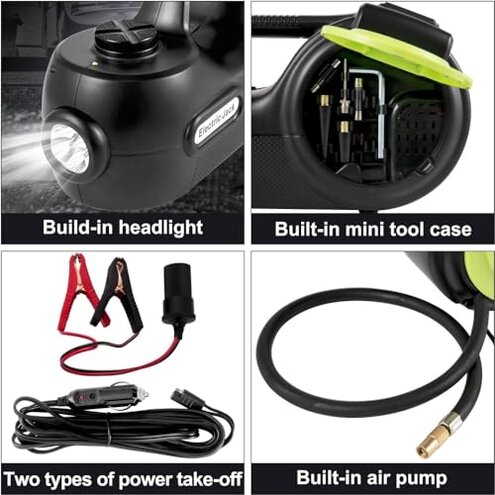 YoiTs 5 Ton 12V Electric Car Jack Kit + Impact Wrench LED Light Portable Hydraulic Jack 15-36 CM Tire Lifting Car Repair Tool