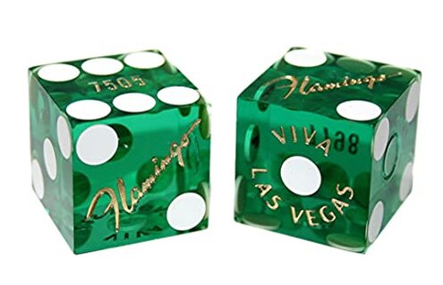 Cyber-Deals Las Vegas Style Craps Bundle Set: Felt Layout + 19mm Authentic Nevada Casino Dice (Flamingo Green Polished)