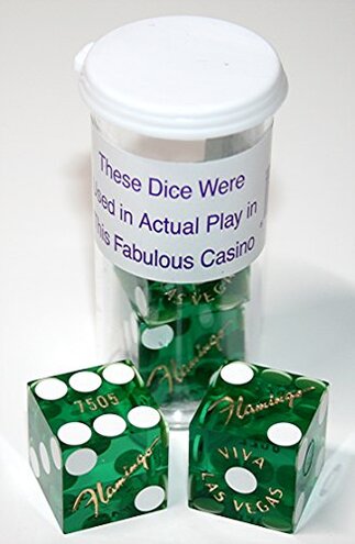 Cyber-Deals Las Vegas Style Craps Bundle Set: Felt Layout + 19mm Authentic Nevada Casino Dice (Flamingo Green Polished)