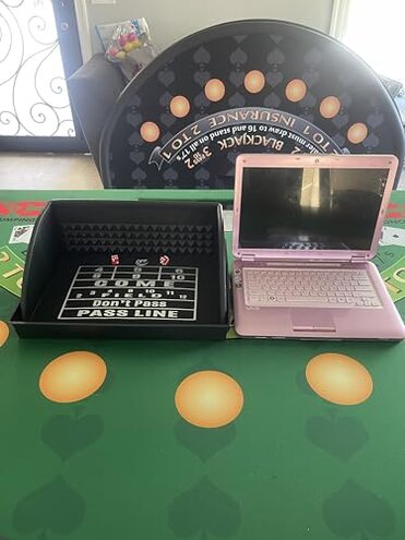 Mini Craps Table / 17" x 12" x 6" / Rubber Diamond Walls