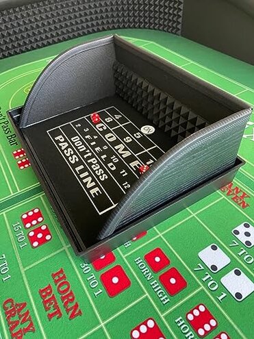 Mini Craps Table / 17" x 12" x 6" / Rubber Diamond Walls