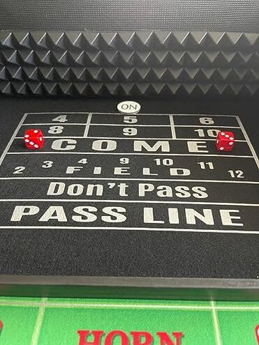Mini Craps Table / 17" x 12" x 6" / Rubber Diamond Walls