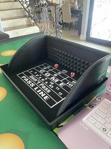 Mini Craps Table / 17" x 12" x 6" / Rubber Diamond Walls