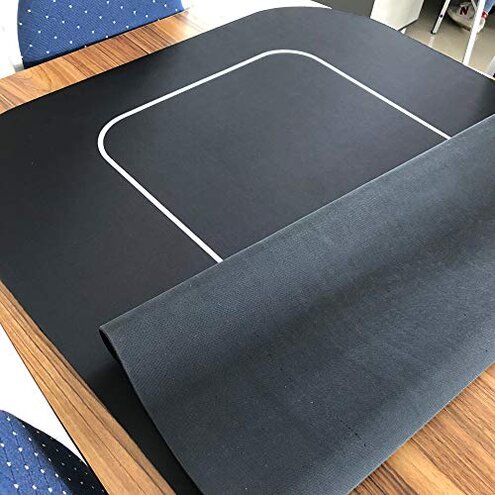 Yuanhe 70" x 35" Portable Rectangle Sure Stick Rubber Foam Poker Table Top Layout Poker Mat (Black)