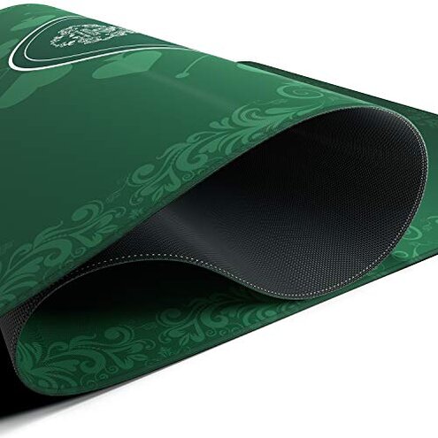 Bullets Playing Cards Poker Table Top Mat - Durable, Water-Resistant, & Non-Slip Surface - Professional-Grade Playing Mat with Sewn Edges for Casino Night and Texas Hold&rsquo;em - Rectangular 55" x 29.5"