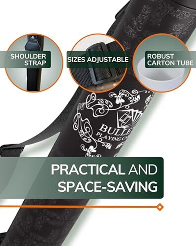 Bullets Playing Cards, Roulette Mat, Different Sizes & Variations, Casino-Style Roulette Layout, Durable, Portable, Double 0-47" x 23" (119 x 58cm), Green