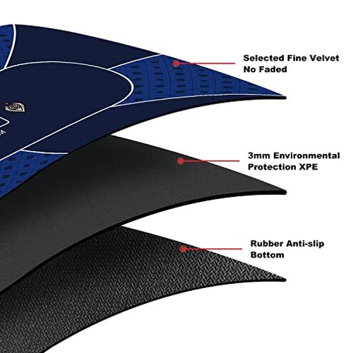 70 x 35 Inch Poker Mat, 8 Players Texas Hold'em Poker Rubber Mat Poker Topper for Tables, Folding Portable Poker Table Top Layout w/Carrying Bag for Poker Games, Blackjack, Casino (70 x 35 Inch-Blue)