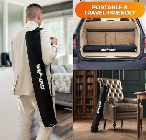 Newverest Blackjack Mat 70" x 35", Blackjack Table Top for Home Game Nights with Friends | Black Jack Casino Table Topper, Poker Mat Layout in Zipper Storage Bag with 8 Coasters in Gift Box (Green)